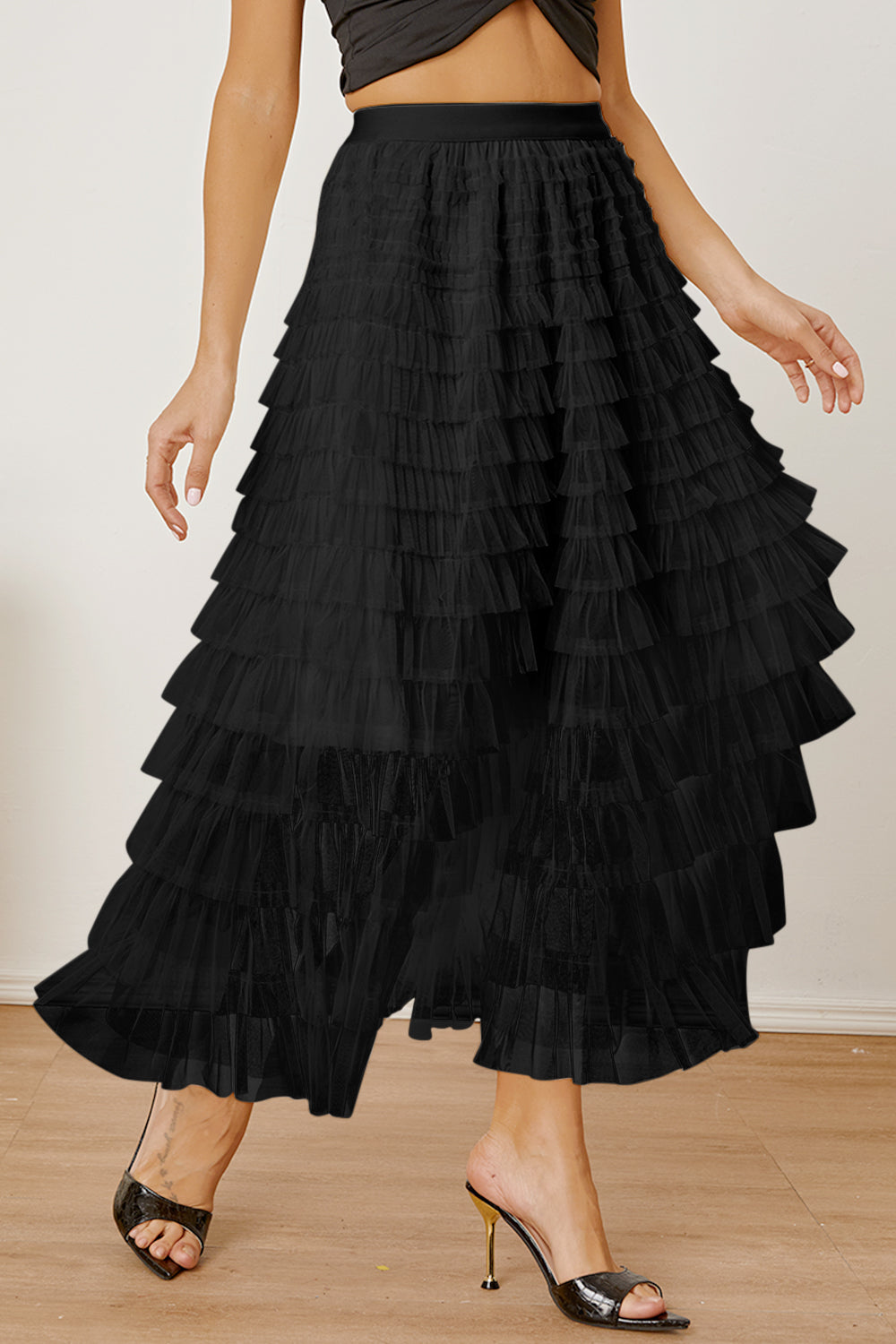 NEWYORKLISTED STYLE COLLECTION: Ruched High Waist Tiered Skirt - NEWYORKLISTED