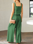 NYLD: Square Neck Top and Wide Leg Pants Set - NEWYORKLISTED