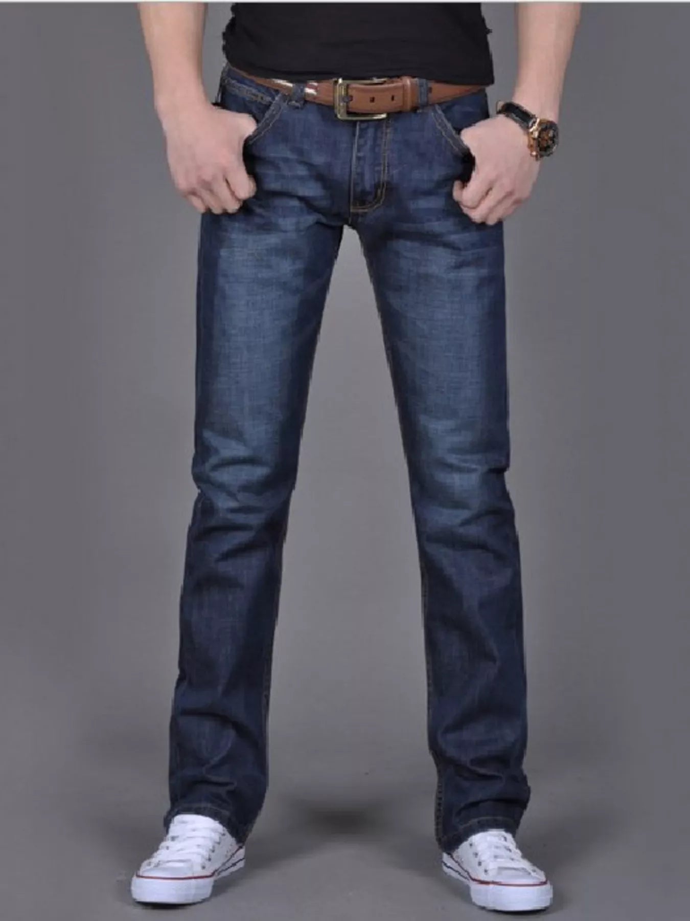 NEWYORKLISTED ATLAS MEN'S COLLECTION – Men's slim-fit washed cotton denim jeans, product image 1
