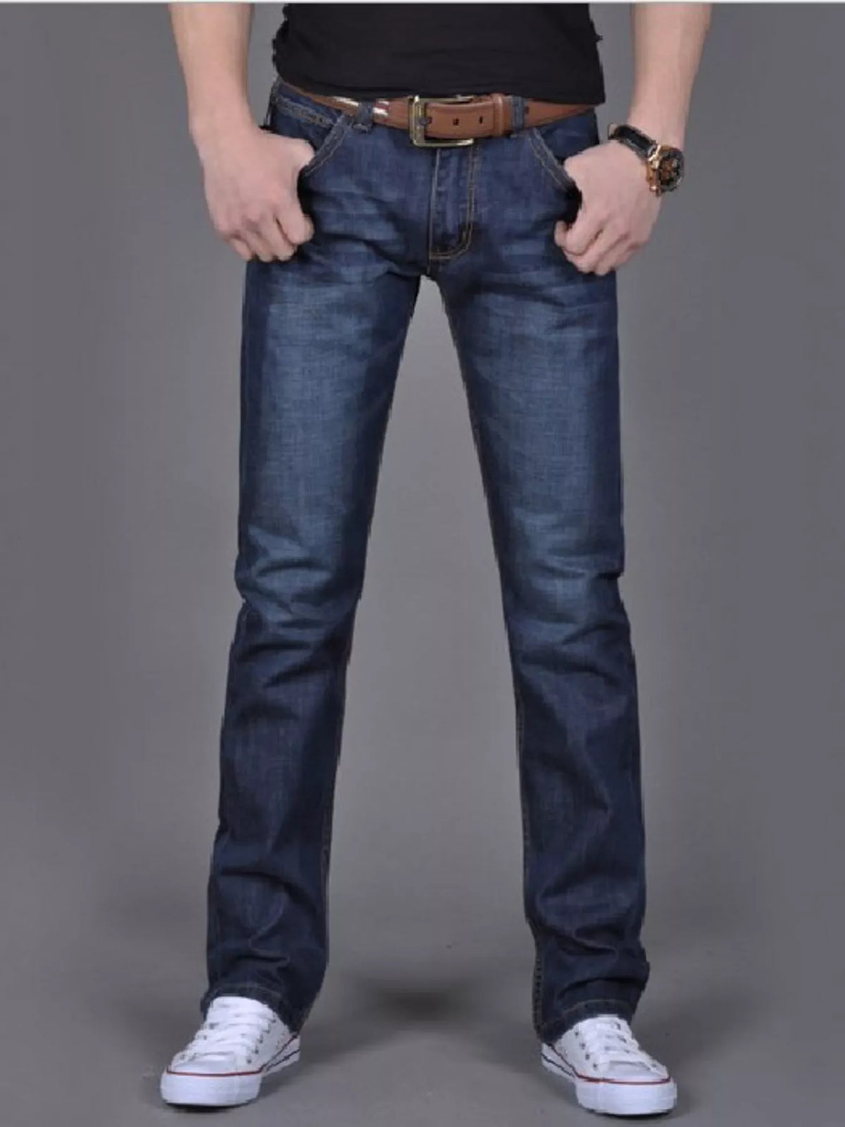 NEWYORKLISTED ATLAS MEN'S COLLECTION – Men's slim-fit washed cotton denim jeans, product image 1