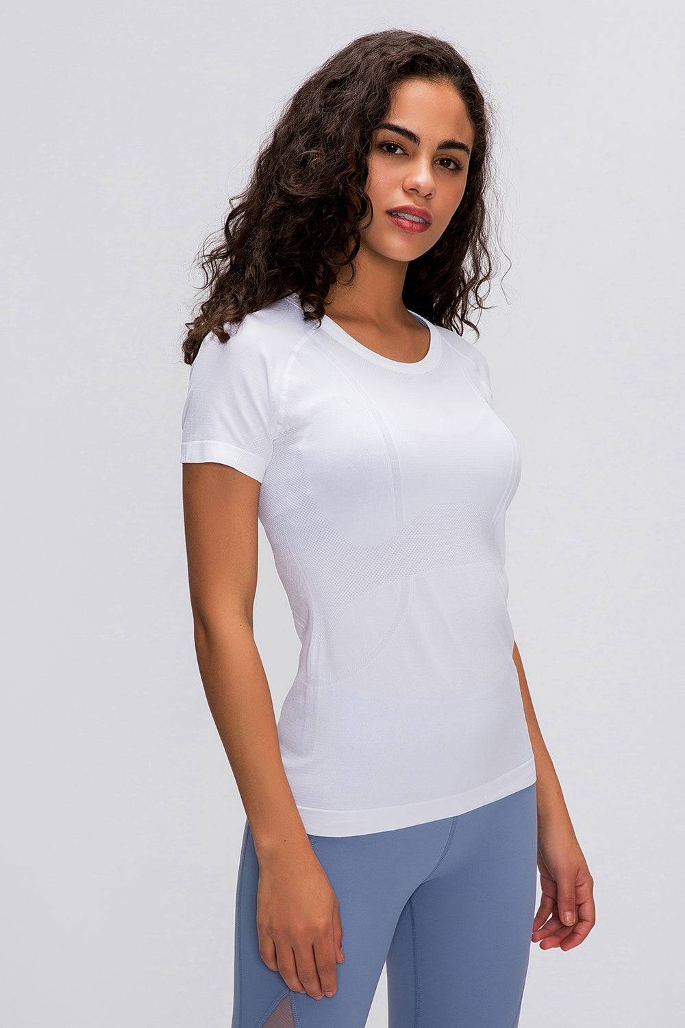 Millennia Round Neck Short Sleeve Active T-Shirt - NEWYORKLISTED