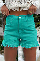 NEWYORKLISTED STYLE COLLECTION: Raw Hem High Waist Denim Shorts