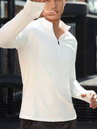 NEWYORKLISTED ATLAS MEN'S COLLECTION: Person wearing a white long-sleeve shirt with a blurred background