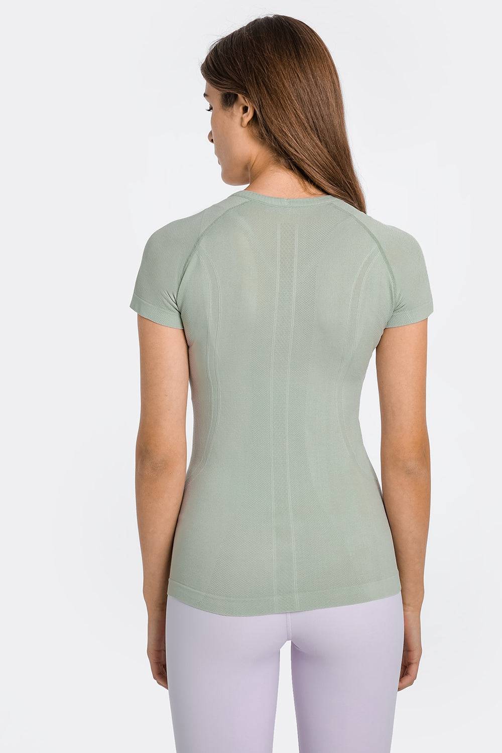 Millennia Round Neck Short Sleeve Active T-Shirt - NEWYORKLISTED