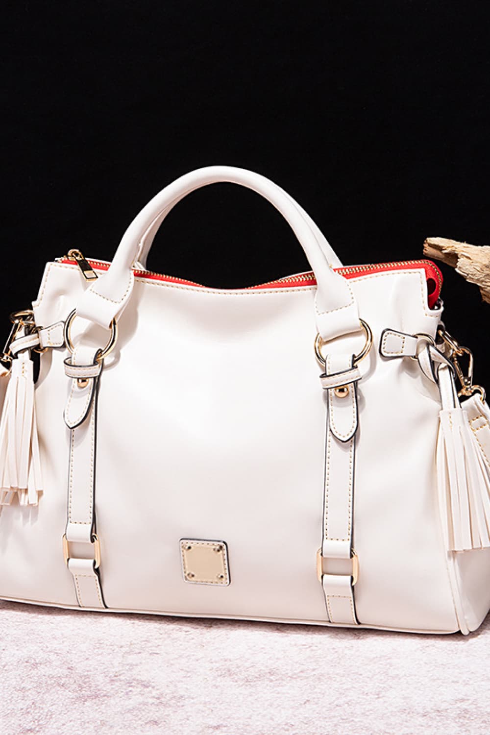 NEWYORKLISTED STYLE COLLECTION: Vegan Leather Handbag with Tassels - NEWYORKLISTED