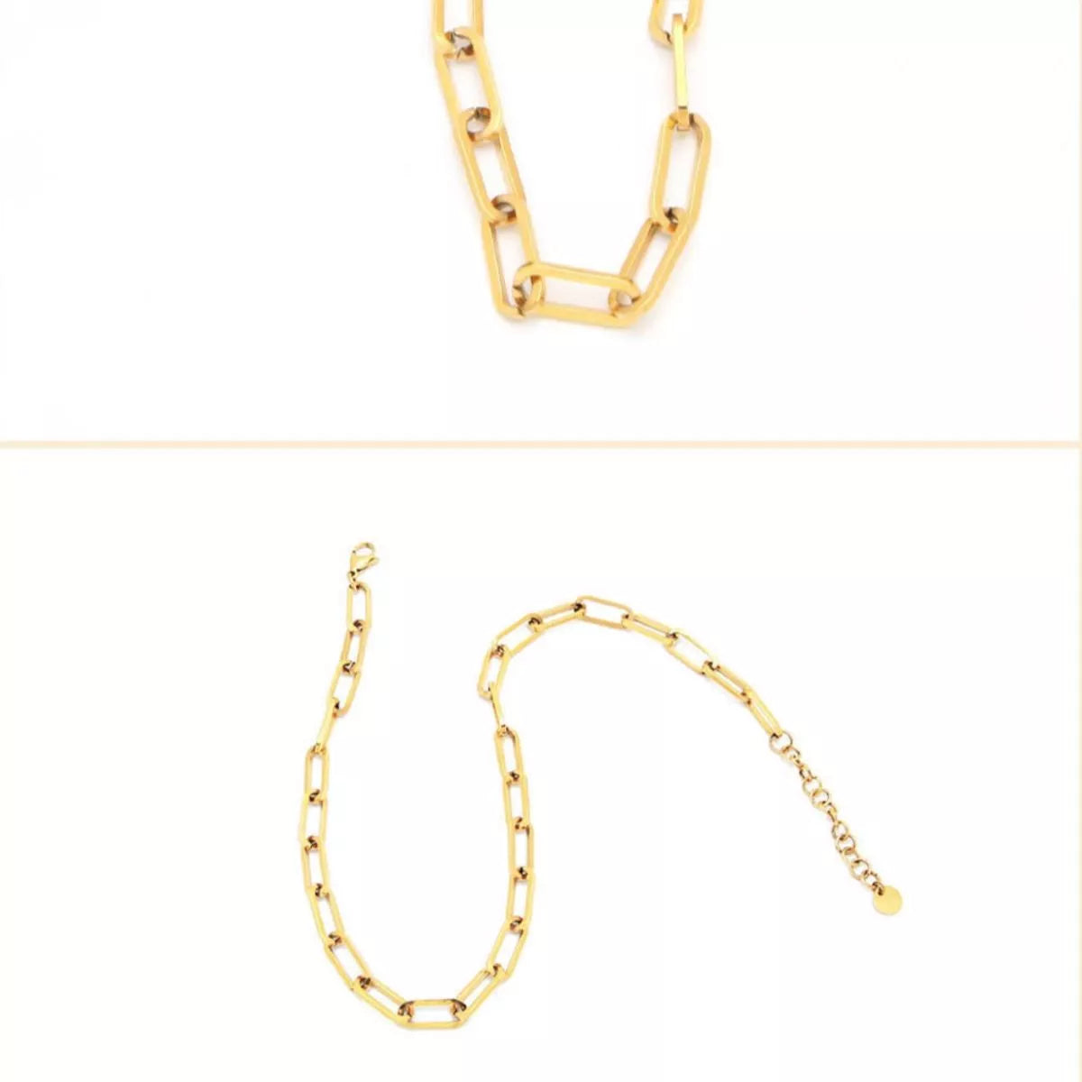 NYLD Glamour Collection by NEWYORKLISTED: Gold chain necklace on a white background