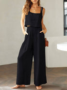 NYLD: Square Neck Top and Wide Leg Pants Set - NEWYORKLISTED