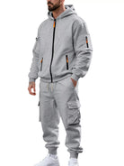 NEWYORKLISTED ATLAS MEN'S COLLECTION – Men's zip-up hoodie and cargo pants two-piece set, product image 13