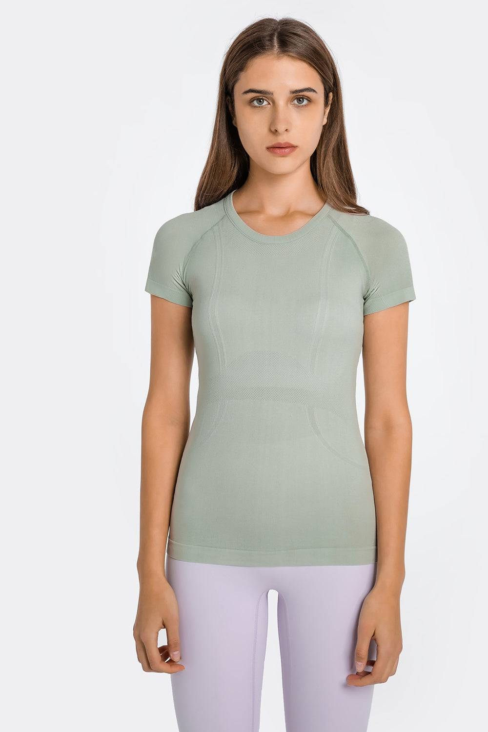 Millennia Round Neck Short Sleeve Active T-Shirt - NEWYORKLISTED
