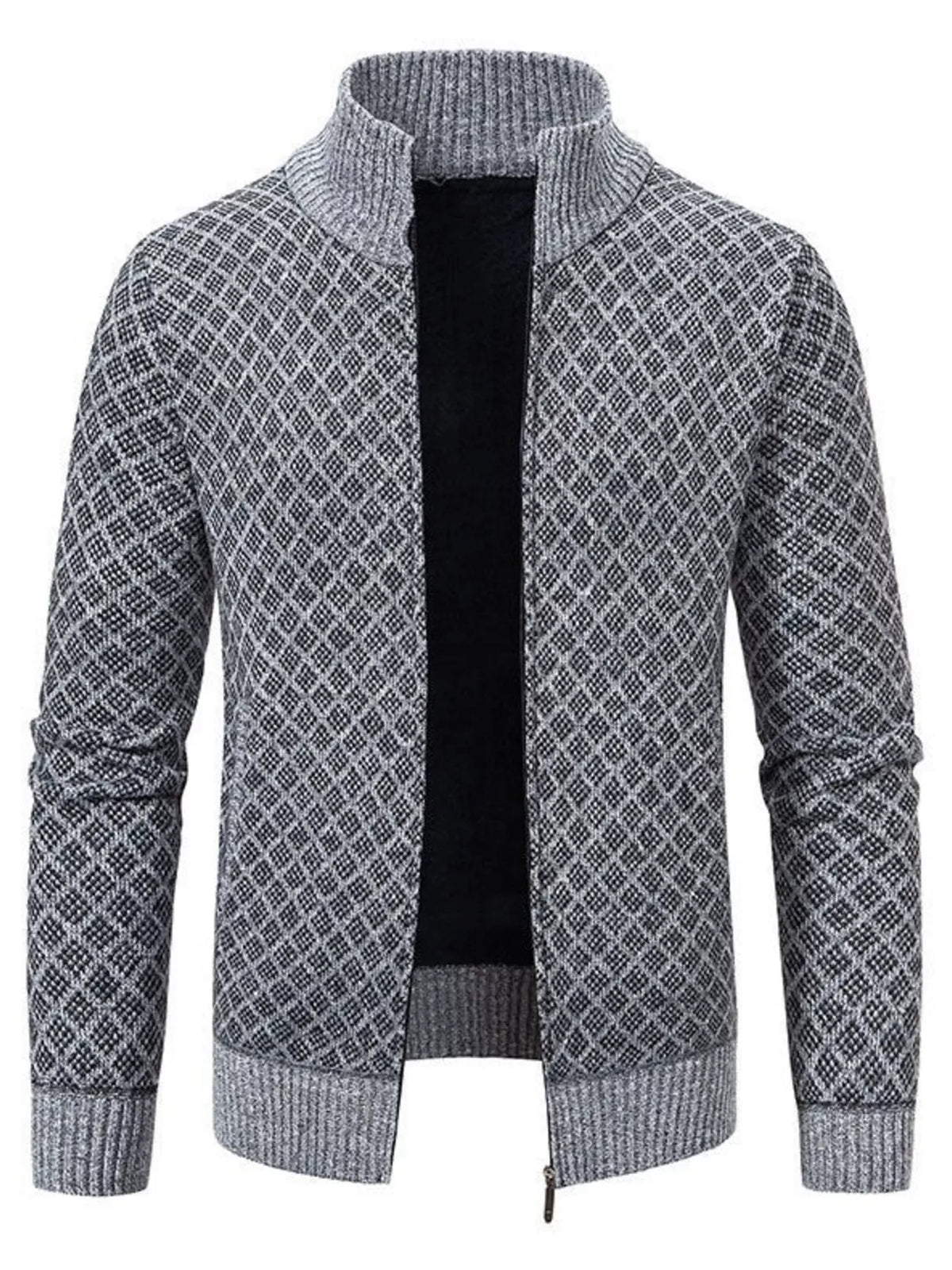 NEWYORKLISTED ATLAS MEN'S COLLECTION – Men's geometric full-zip cardigan, product image 3
