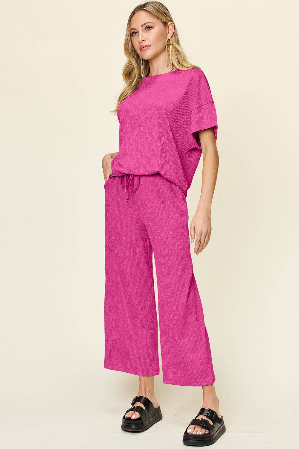 NYLD Short Sleeve T-Shirt and Wide Leg Pants - NEWYORKLISTED