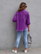 NEWYORKLISTED STYLE COLLECTION: Distressed Color Pop Denim Jacket - NEWYORKLISTED