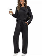 NEWYORKLISTED COMFORT COLLECTION: Woman wearing a black outfit with a white background