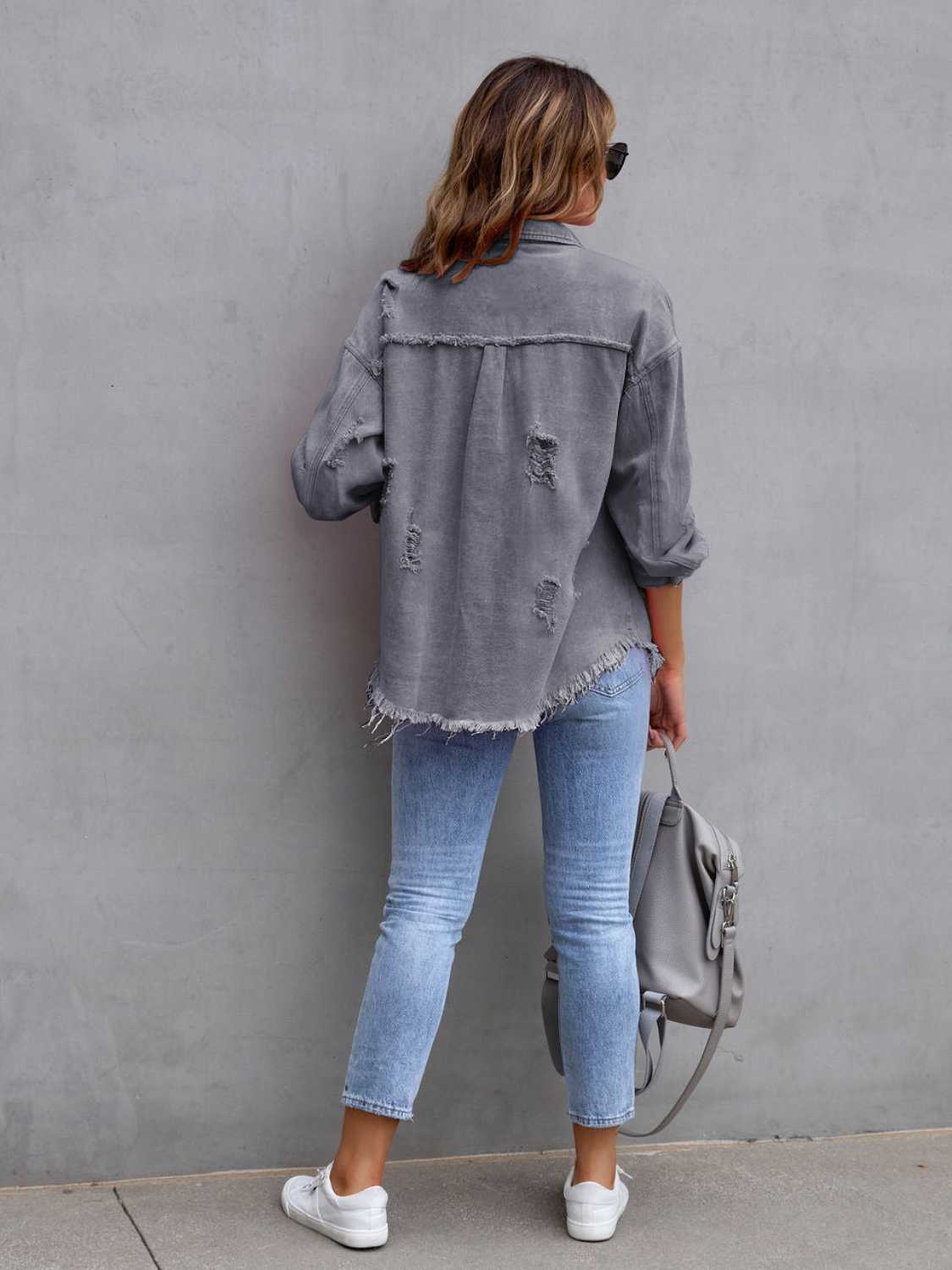 NEWYORKLISTED STYLE COLLECTION: Distressed Color Pop Denim Jacket - NEWYORKLISTED
