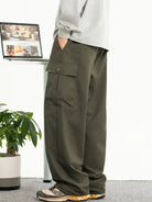 NEWYORKLISTED ATLAS MEN'S COLLECTION: Men's Plus Size Drawstring Pants with Pockets in Dark Gray 