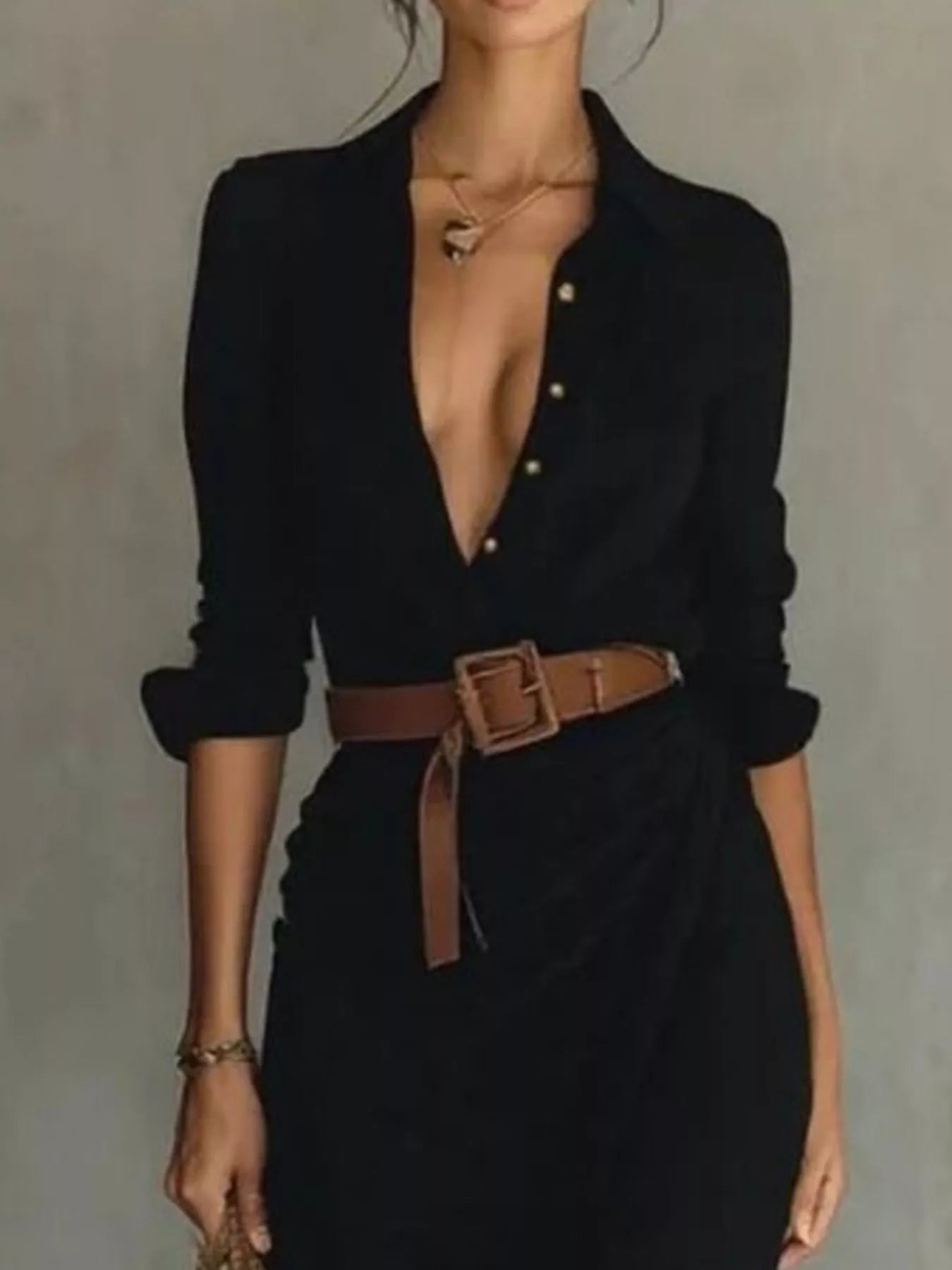 Ruched long sleeve maxi dress in black NEWYORKLISTED STYLE COLLECTION