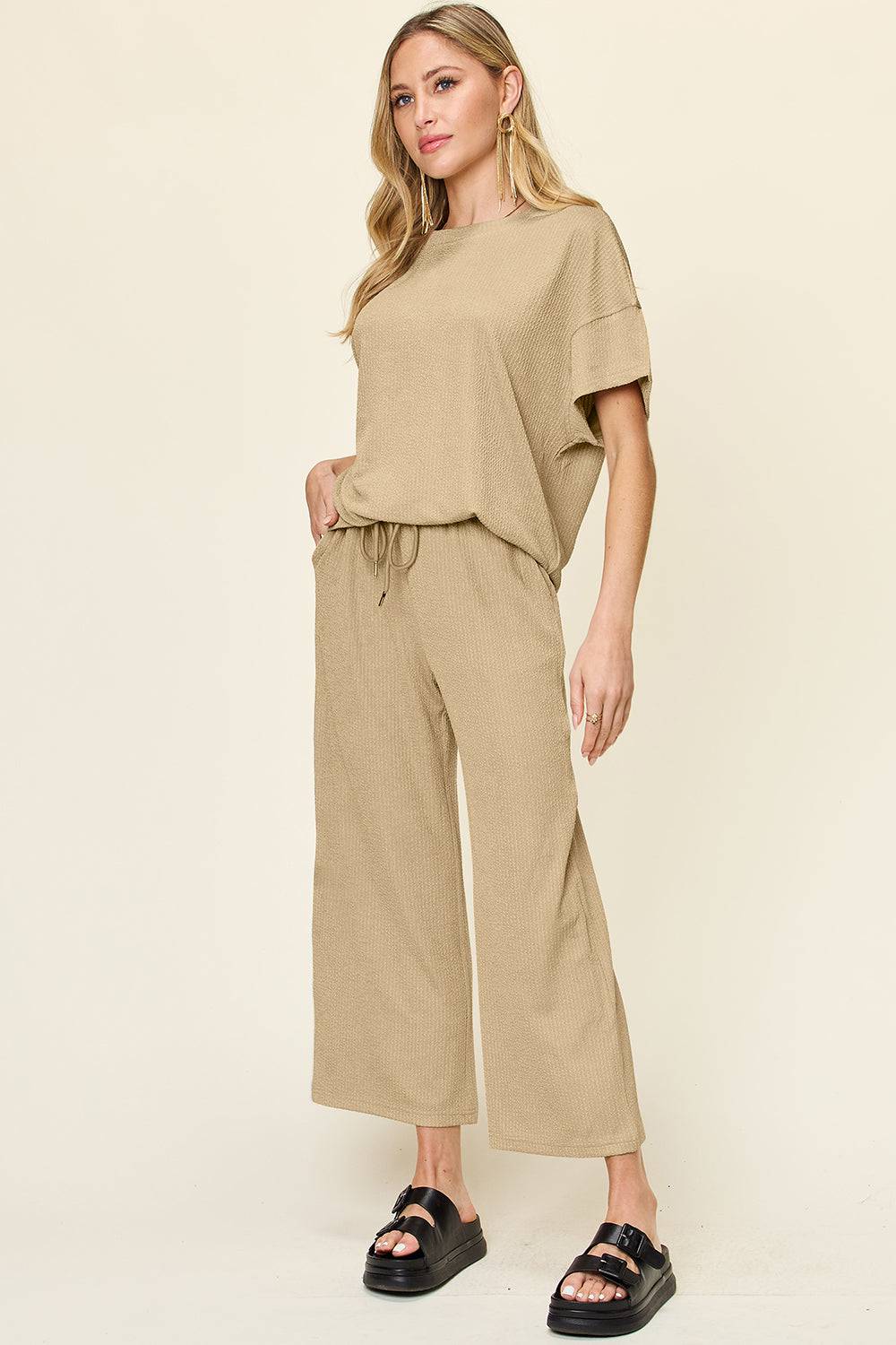 NYLD Short Sleeve T-Shirt and Wide Leg Pants - NEWYORKLISTED