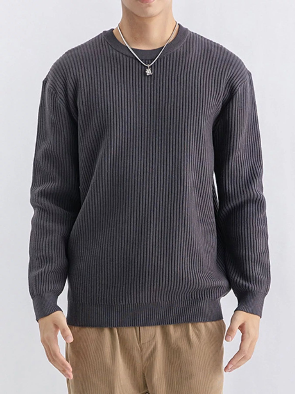 NEWYORKLISTED ATLAS MEN'S COLLECTION – Men's ribbed knit crew-neck sweater, product image 8
