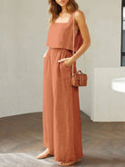 NYLD: Square Neck Top and Wide Leg Pants Set - NEWYORKLISTED