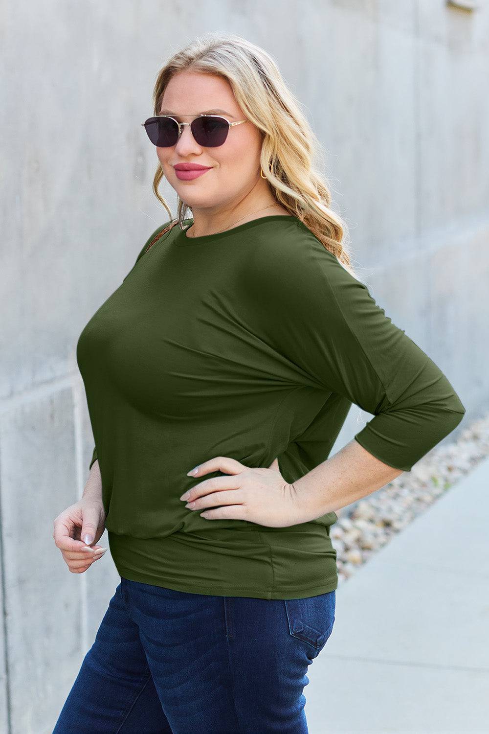 NYLD PARTNER Round Neck Billow Sleeve Top - NEWYORKLISTED