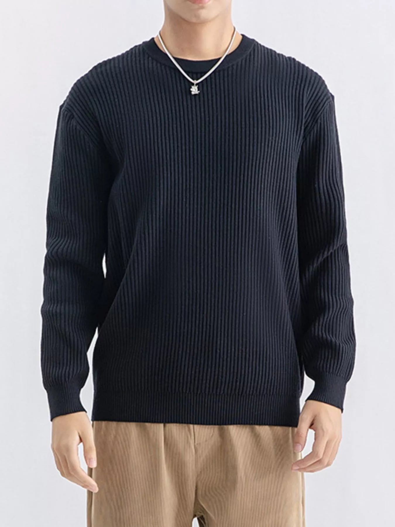 NEWYORKLISTED ATLAS MEN'S COLLECTION – Men's ribbed knit crew-neck sweater, product image 4