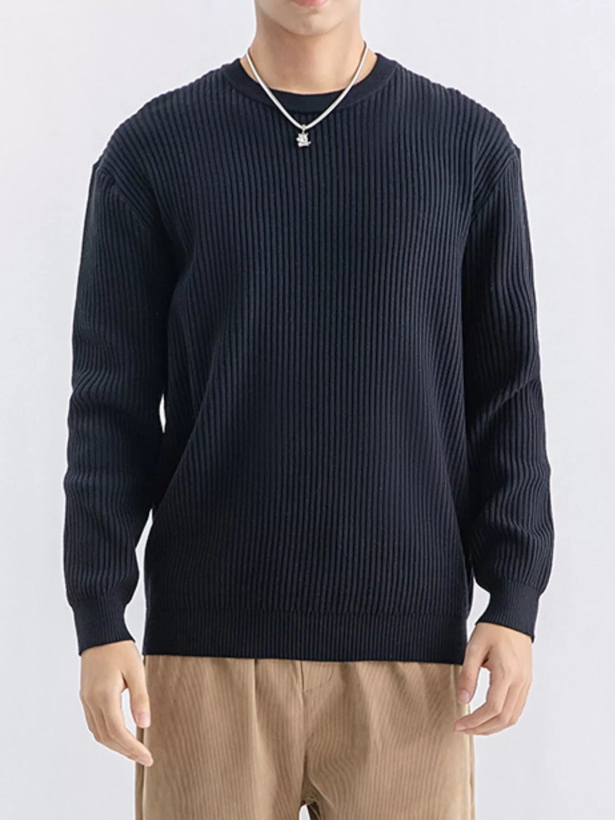 NEWYORKLISTED ATLAS MEN'S COLLECTION – Men's ribbed knit crew-neck sweater, product image 4