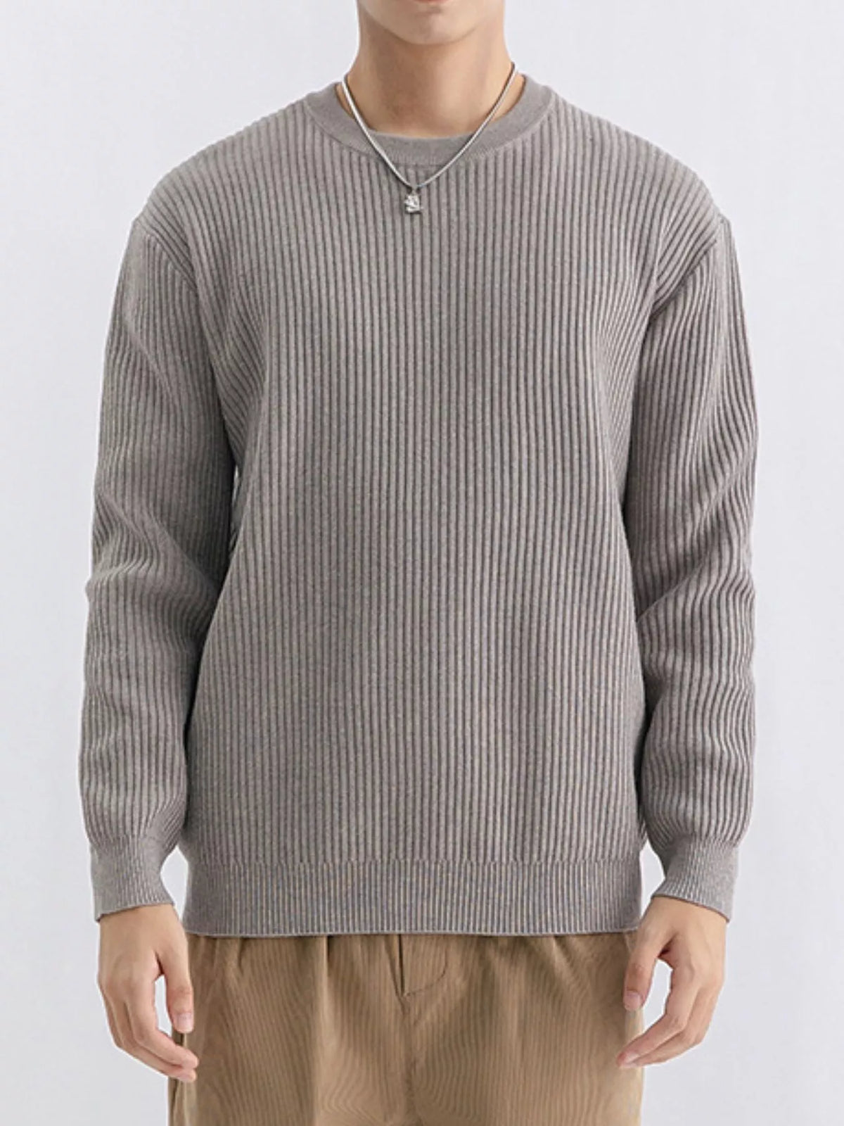 NEWYORKLISTED ATLAS MEN'S COLLECTION – Men's ribbed knit crew-neck sweater, product image 12