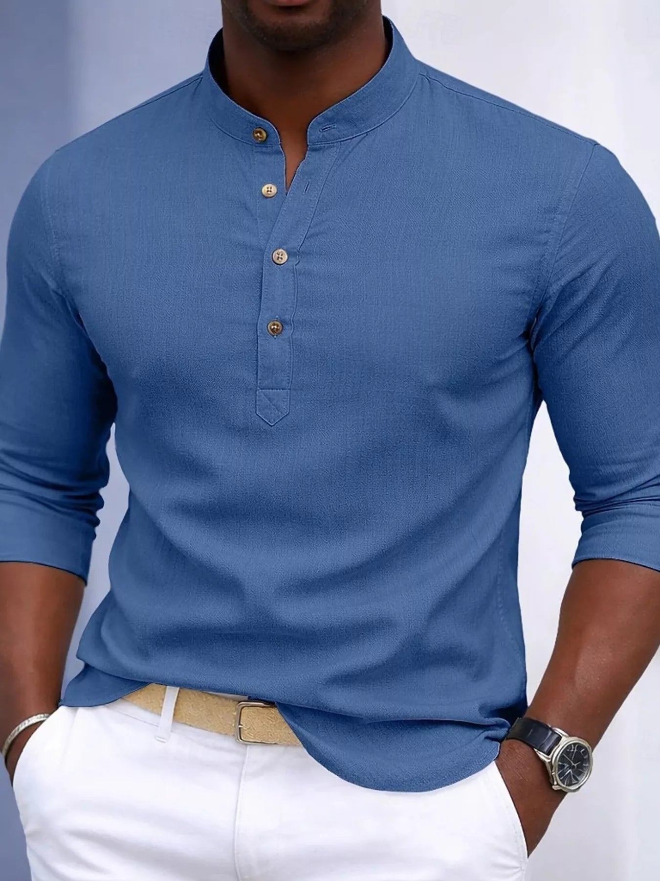 NEWYORKLISTED ATLAS MEN'S COLLECTION: crew neck shirt in blue