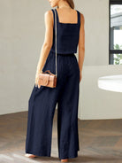NYLD: Square Neck Top and Wide Leg Pants Set - NEWYORKLISTED