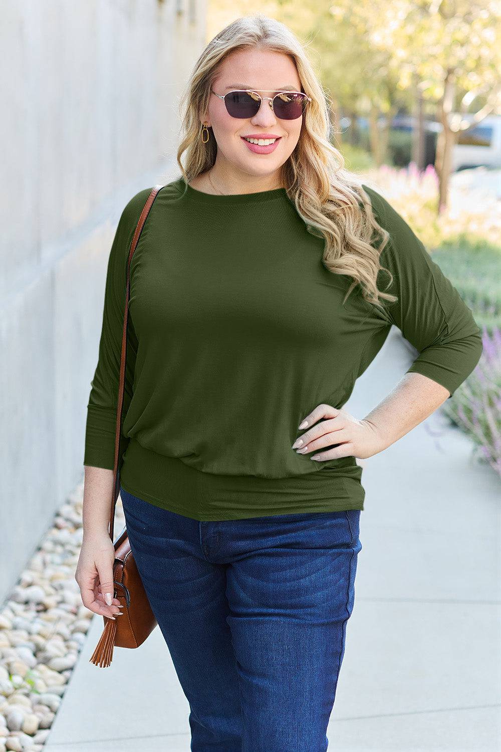 NYLD PARTNER Round Neck Billow Sleeve Top - NEWYORKLISTED