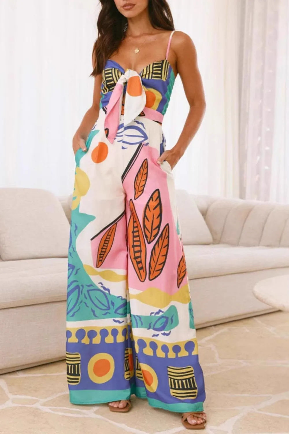  NEWYORKLISTED STYLE COLLECTION’s Printed Wide Leg Cami Jumpsuit