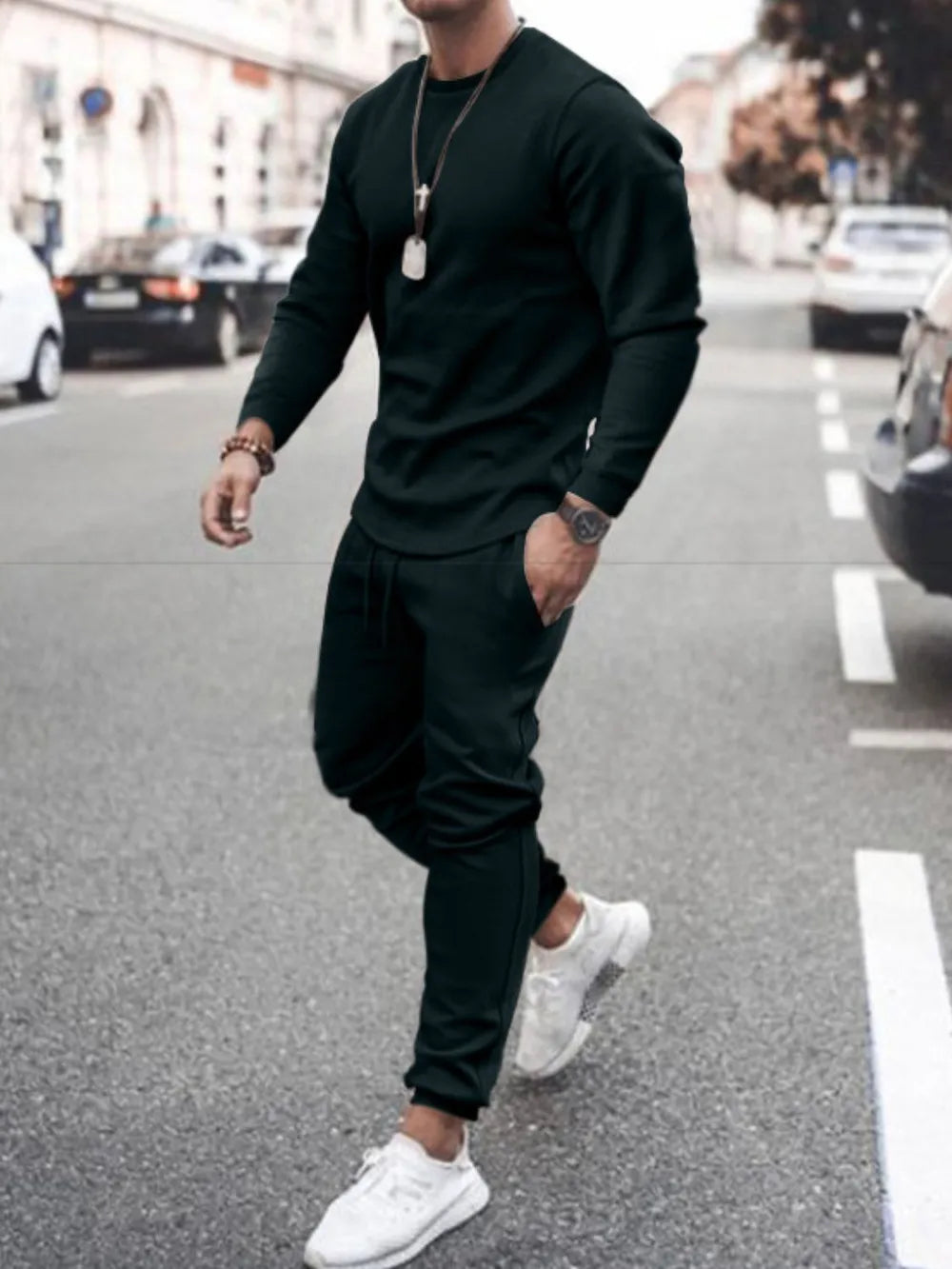 NEWYORKLISTED ATLAS MEN's Long Sleeve Top and Pants Set Plus Size
