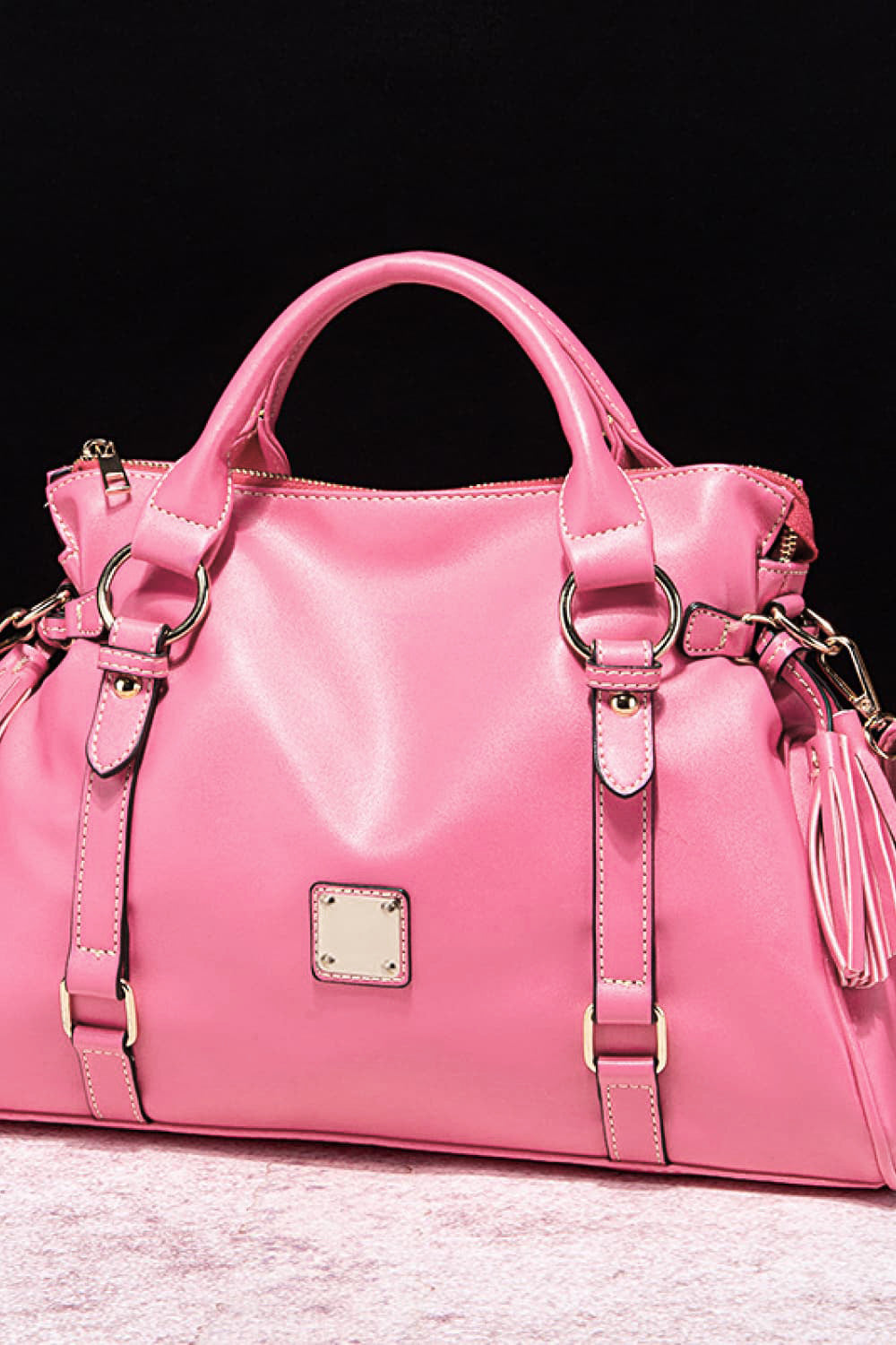 NEWYORKLISTED STYLE COLLECTION: Vegan Leather Handbag with Tassels - NEWYORKLISTED
