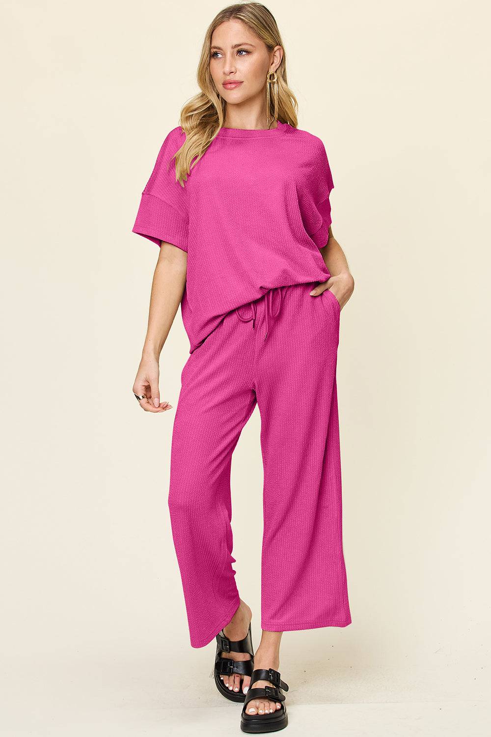 NYLD Short Sleeve T-Shirt and Wide Leg Pants - NEWYORKLISTED