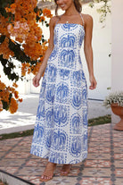 Printed Halter Neck Maxi Dress - NEWYORKLISTED