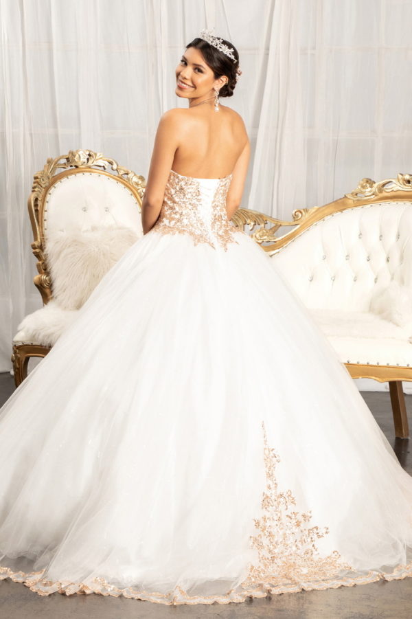 Sequin and Glitter Embellished Sweetheart Quinceanera Dress-4