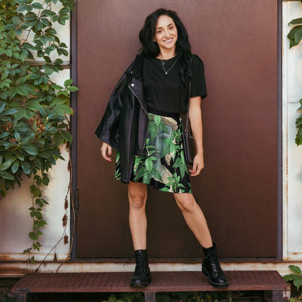 Model Wearing NEWYORKLISTED Thiappin Buddhist guardian statue Skirt