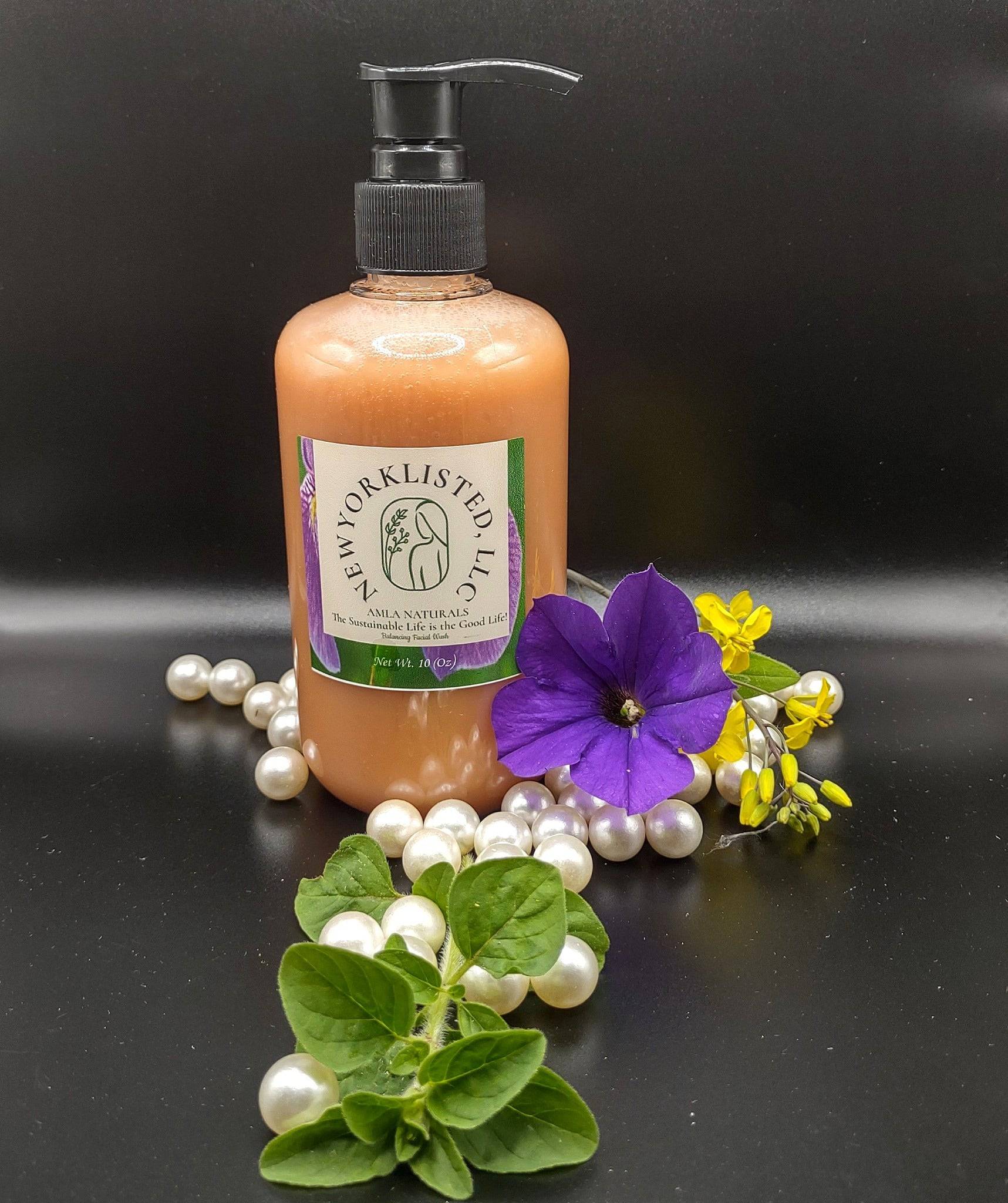 AMLA NATURALS 10oz Pump Bottle of Balancing Facial Wash 